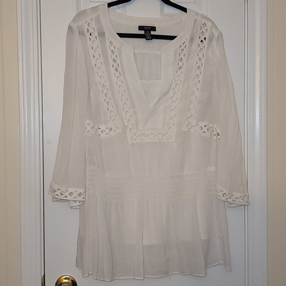 White Blouse with Adjustable Cami - Picture 1 of 8